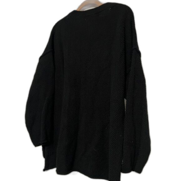 FP Beach Free People Beach Sz L Hailee Waffle Knit Oversized Sweater Button - Picture 3 of 12